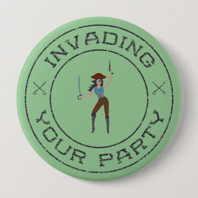 Pirate Girl Button (Front)