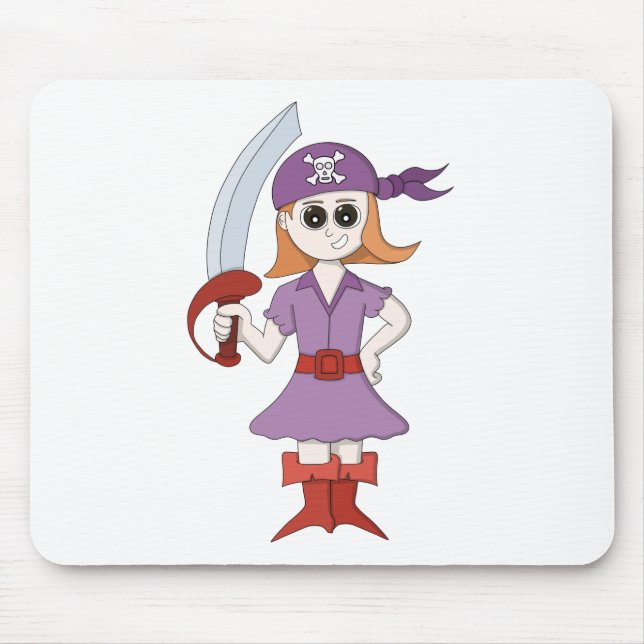 Pirate Girl Mouse Mat (Front)