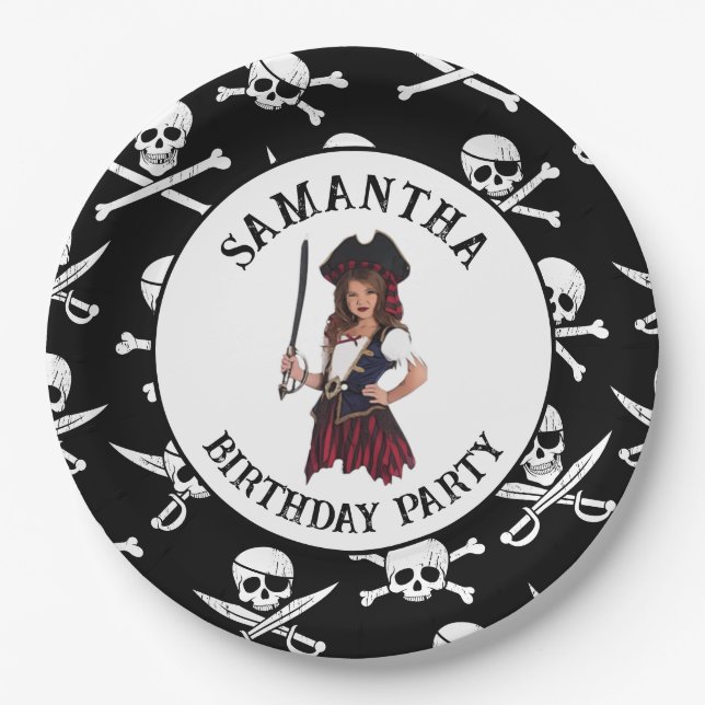 Pirate Girl Paper Plates (Front)
