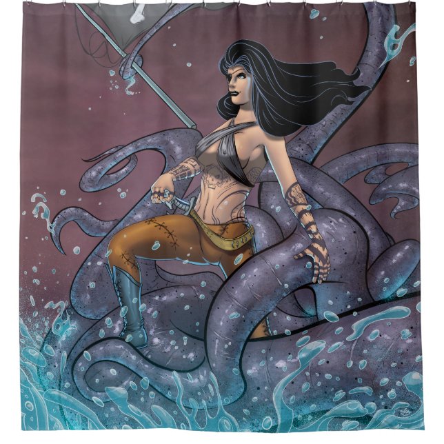 Pirate Girl Shower Curtain (Front)
