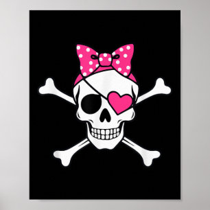 Pirate Girl Skull Heart Outfit Toddler Valentine P Poster