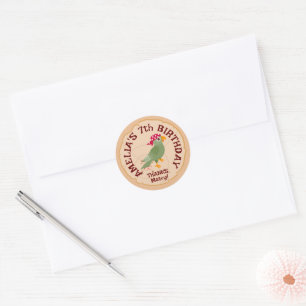 Pirate Girl Treasure Map Fun Birthday Party Classic Round Sticker