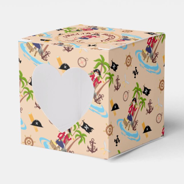 Pirate Girl Treasure Map Fun Birthday Party Favour Box (Front Side)