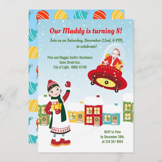 Pirate Girl Treasure Map Fun Birthday Party Invitation (Front/Back)