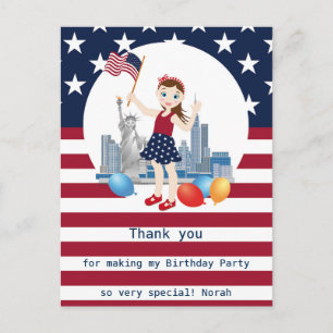 Pirate Girl Treasure Map Fun Birthday Party Postcard