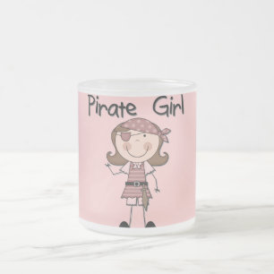 Pirate Girl Tshirts and Gifts Frosted Glass Coffee Mug