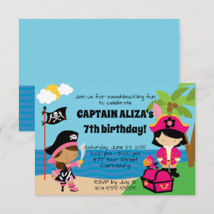 Pirate Girls Birthday Party Invitation