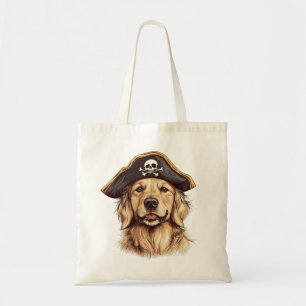Pirate Golden Retriever Dog Skull Tote Bag