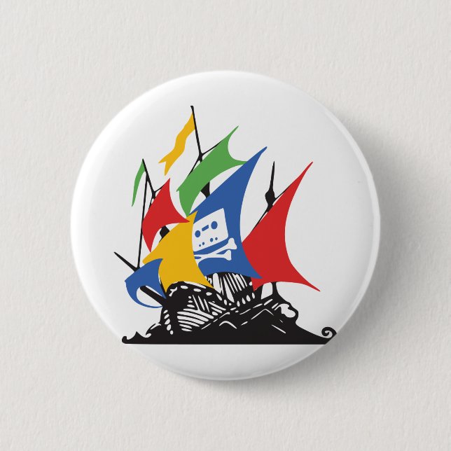 Pirate Google 6 Cm Round Badge (Front)