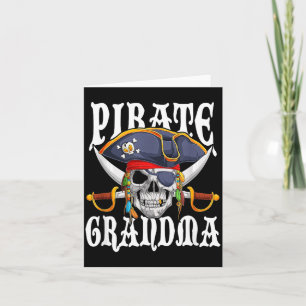 Pirate Grandma Crossbones Skull Family Halloween Card
