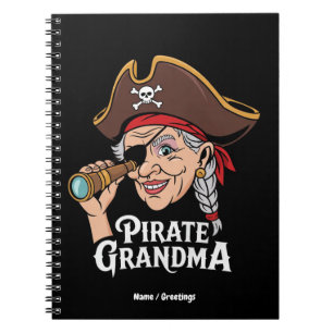Pirate Grandma Funny Grandmother Halloween Costume Notebook