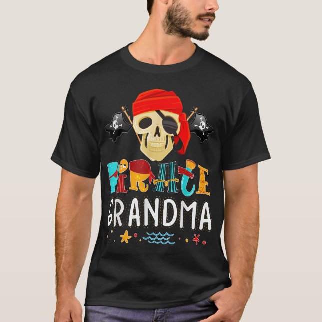 Pirate Grandma  Pirate Halloween T-Shirt (Front)