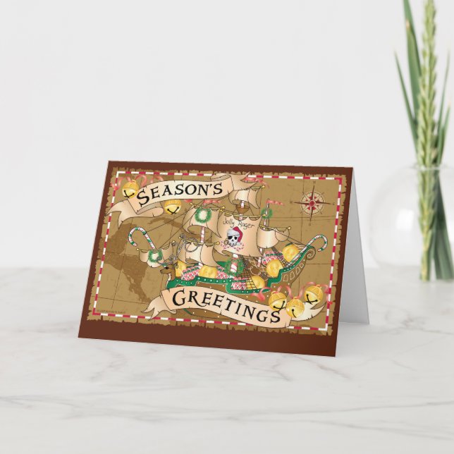 Pirate Greetings Holiday Card (Front)