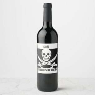 PIRATE GROG BOTTLE WINE LABEL