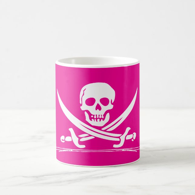 pirate grog in pink design coffee mug (Center)