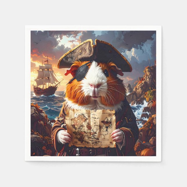 Pirate Guinea Pig  Napkin (Front)