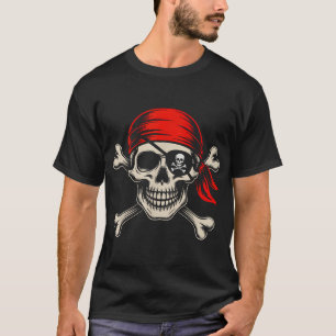 Pirate Halloween Skull Bandana T-Shirt