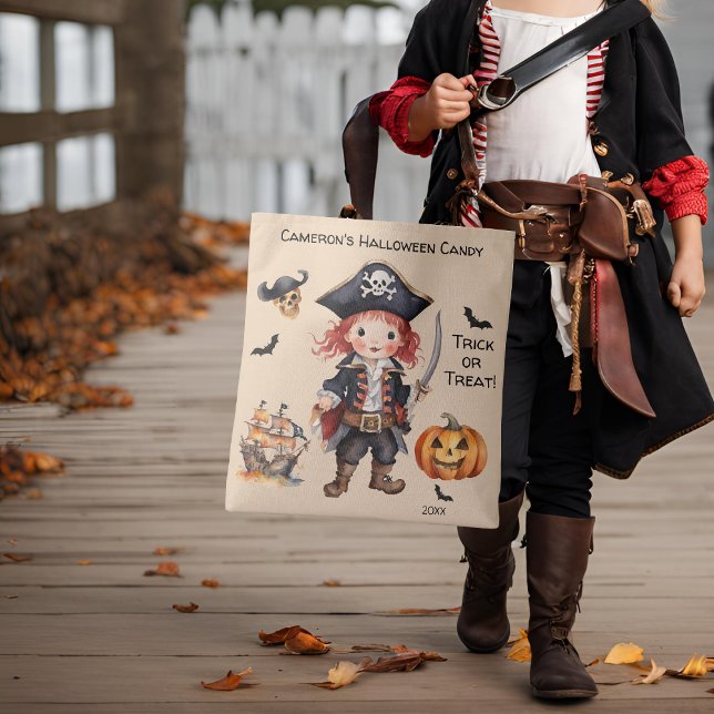 Pirate Halloween Trick or Treat Candy  Tote Bag (Creator Uploaded)