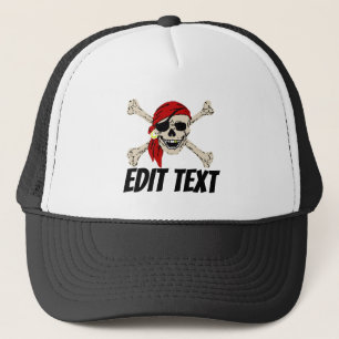 Pirate Hat, add text, name, company,boat, personal Trucker Hat