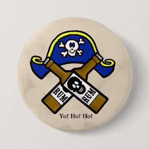Pirate Hat and Rum Button
