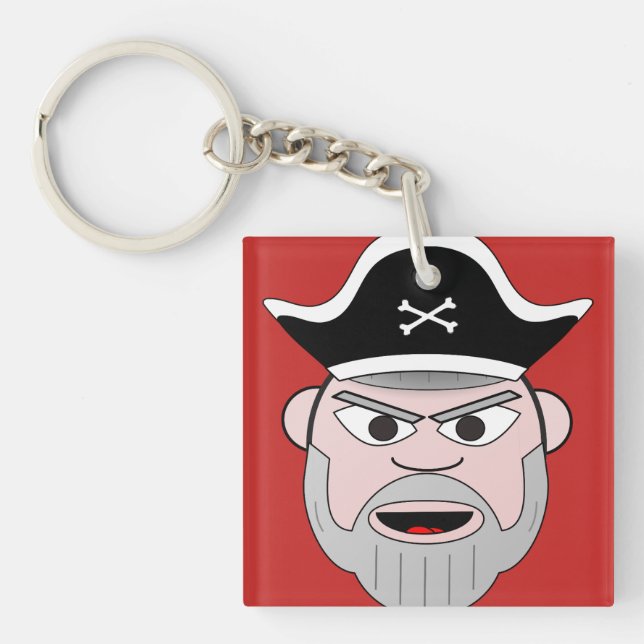Pirate Head Art Design Key Ring (Front)