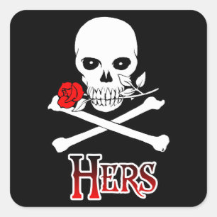 Pirate Hers Square Sticker