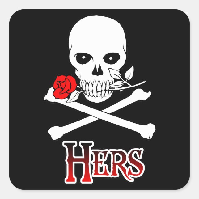 Pirate Hers Square Sticker (Front)