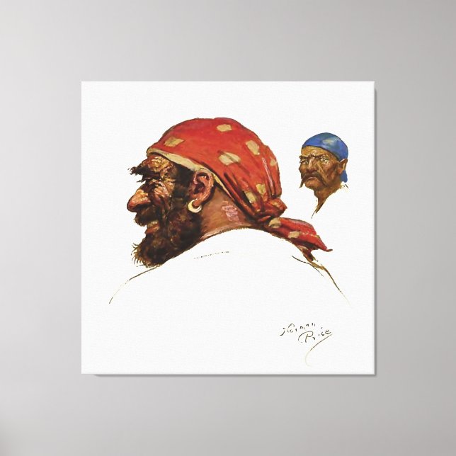 “Pirate” Illustration by Norman Price Canvas Print (Front)