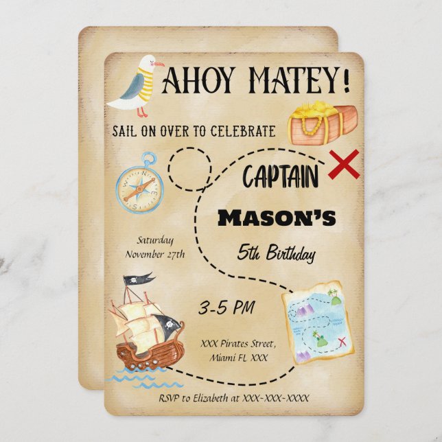 Pirate Invitation (Front/Back)