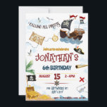 Pirate invitation Instant Download<br><div class="desc">This pirate themed birthday invitation features Pirate ship, Anchor, pirate hook hidden tresure chest and all what belongs to the true pirate party. Modern "Ahoy matey" , and "join us for the parrrty" typography. Text is editable on this pirate birthday invite and budget-friendly postcards are available too! This design is...</div>