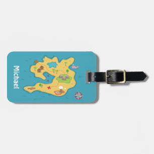Pirate Island Adventure Treasure Map For Boys Luggage Tag