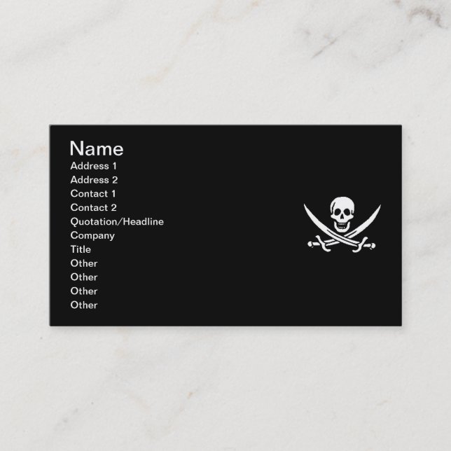 pirate-jack-rackham business card (Front)
