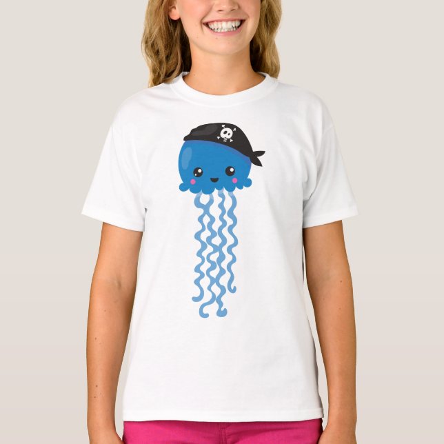 Pirate Jellyfish, Cute Jellyfish, Little Jellyfish T-Shirt (Front)