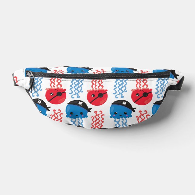 Pirate Jellyfish, Jellyfish Pattern, Sea Animals Bum Bags (Lay Down)
