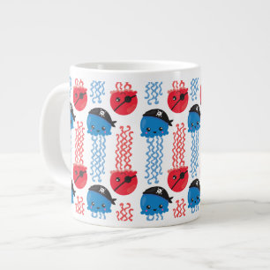 Pirate Jellyfish, Jellyfish Pattern, Sea Animals Large Coffee Mug