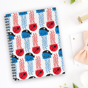 Pirate Jellyfish, Jellyfish Pattern, Sea Animals Notebook
