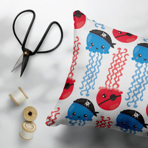 Pirate Jellyfish, Jellyfish Pattern, Sea Animals Pillowcase