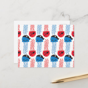 Pirate Jellyfish, Jellyfish Pattern, Sea Animals Postcard