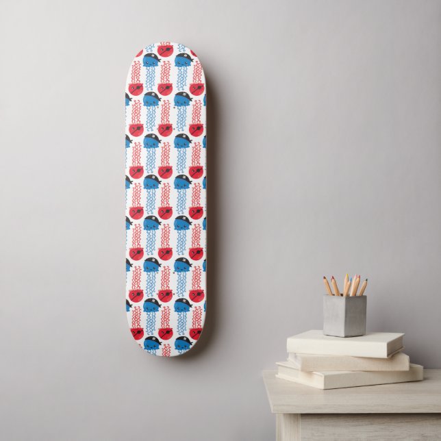 Pirate Jellyfish, Jellyfish Pattern, Sea Animals Skateboard (Wall Art)