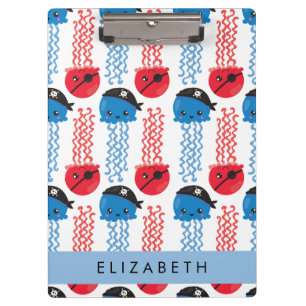 Pirate Jellyfish, Jellyfish Pattern, Your Name Clipboard