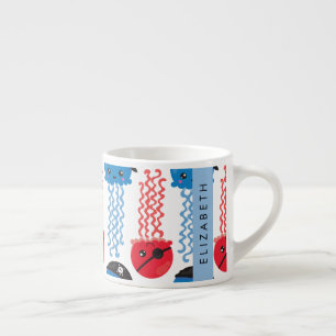 Pirate Jellyfish, Jellyfish Pattern, Your Name Espresso Cup