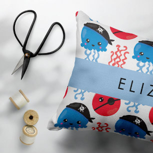Pirate Jellyfish, Jellyfish Pattern, Your Name Pillowcase