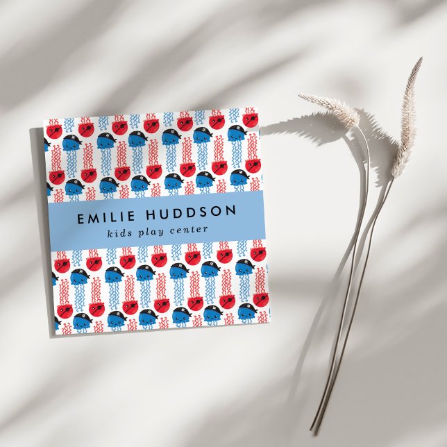 Pirate Jellyfish, Play Centre, Activity Centre Square Business Card (Creator Uploaded)