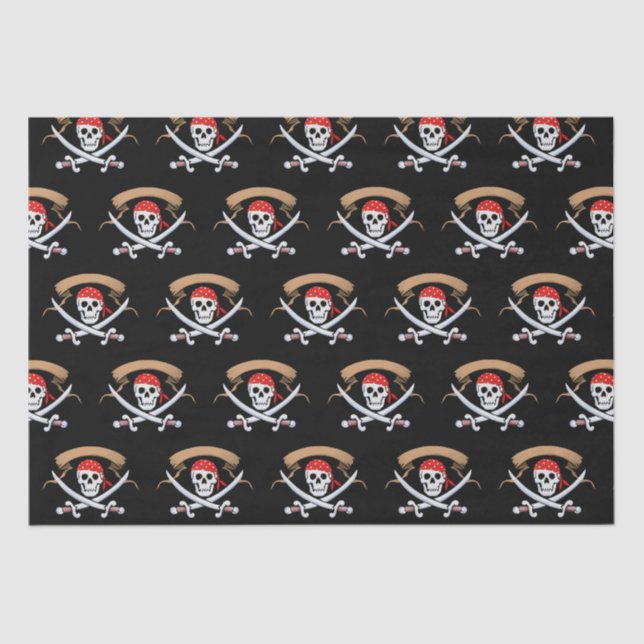 Pirate Jolly Roger birthday party Tissue Paper (Front)