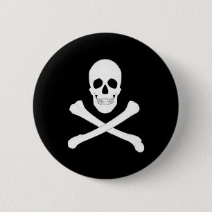 Pirate (Jolly Roger) Flag 6 Cm Round Badge