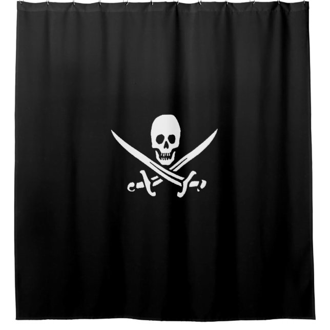 Pirate Jolly Roger Shower Curtain (Front)