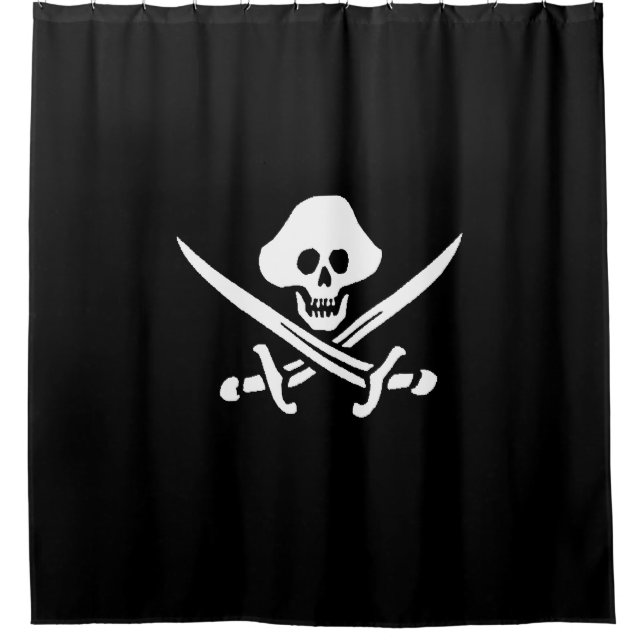 Pirate Jolly Roger Shower Curtain (Front)