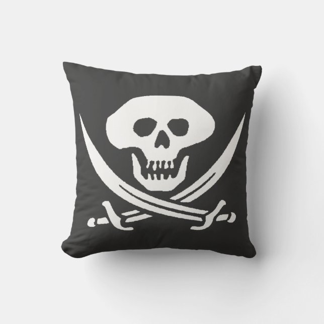 Pirate Jolly Roger Skull Cushion (Front)