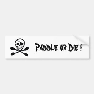 Pirate Kayak Flag Bumper Sticker