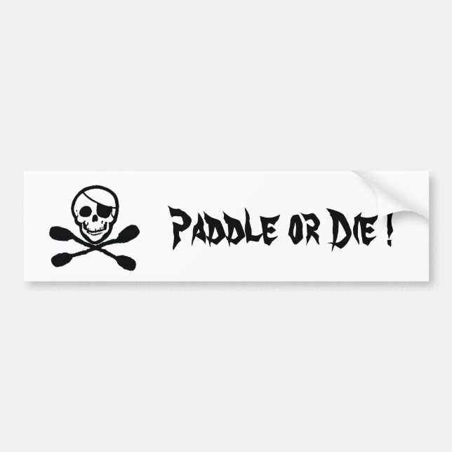 Pirate Kayak Flag Bumper Sticker (Front)